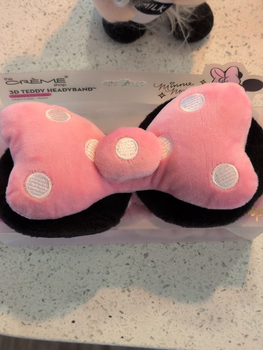 THE CREME Shop x Minnie 3D Pink Polka Dot Teddy Headband New